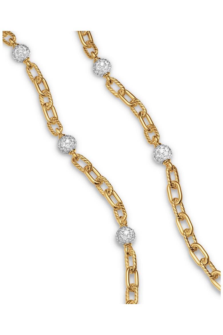 DY Madison® Pavé Bead Chain Necklace in 18K Yellow Gold with Diamonds, Alternate, color, DIAMOND