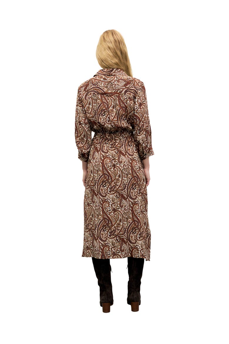 Cyra 3/4 Sleeve Midi Shirt Dress, Alternate, color, Caramel
