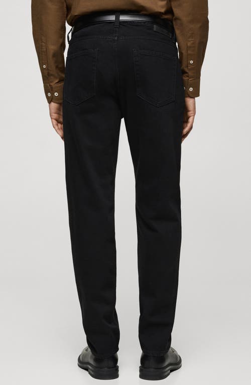 Mango Bob Regular Fit Jeans In Black Denim