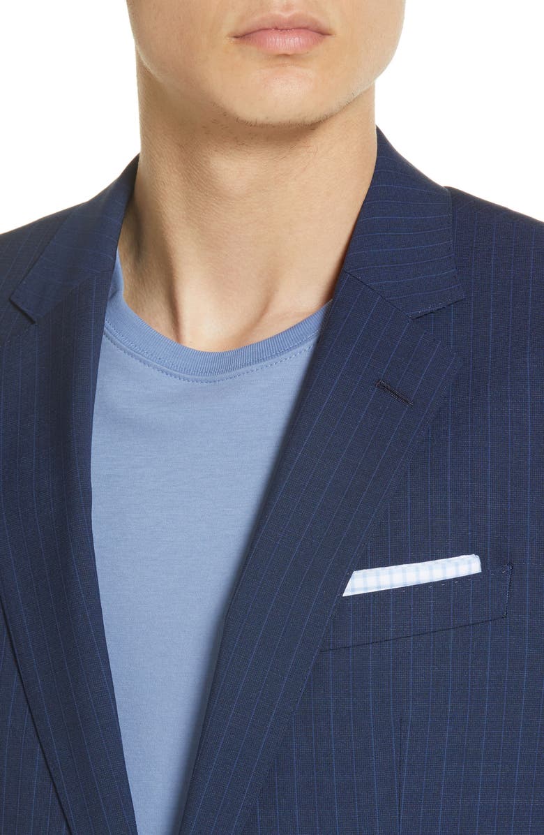 BOSS Navy Stretch Wool Suit, Alternate, color,