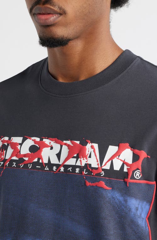 Icecream Eyescream Cotton Graphic T-shirt In Blue