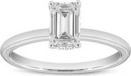 LuvMyJewelry Countess 14K White Gold Emerald Cut Lab Grown Diamond Hidden Halo Engagement Ring - 1.05 ctw