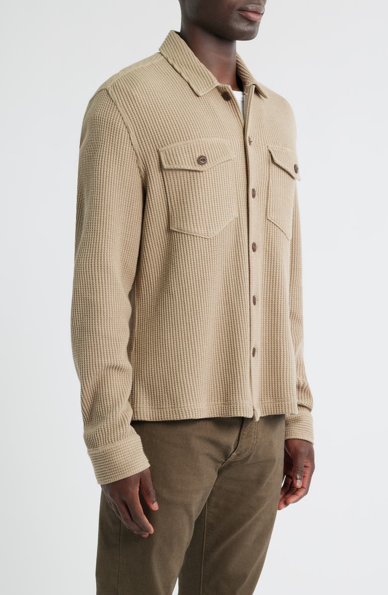 Rails Wells Waffle Knit Shirt Jacket, Alternate, color, Barley