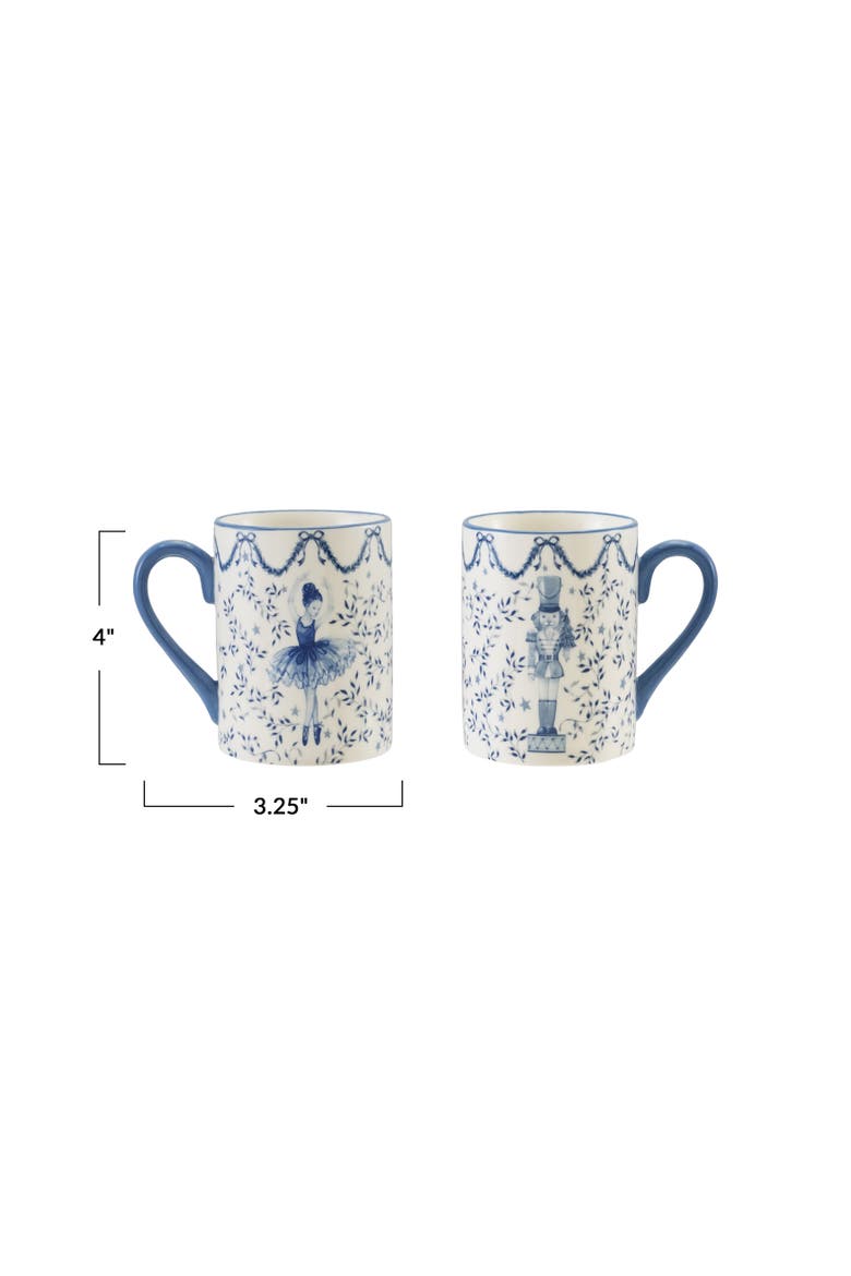 Porcelain Ballerina & Nutcracker Mug, Alternate, color, WHite and Blue
