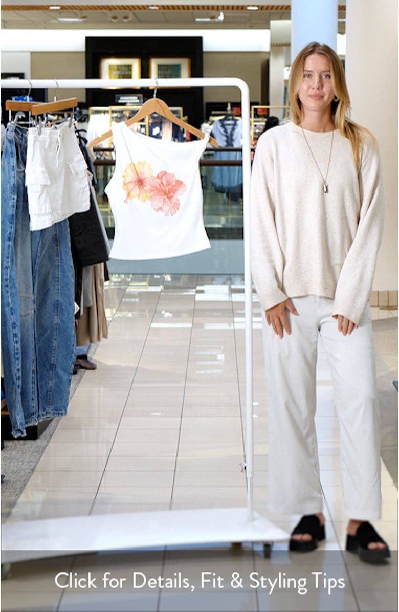 Edwardi Hibiscus One-Shoulder Graphic Top, sales video thumbnail