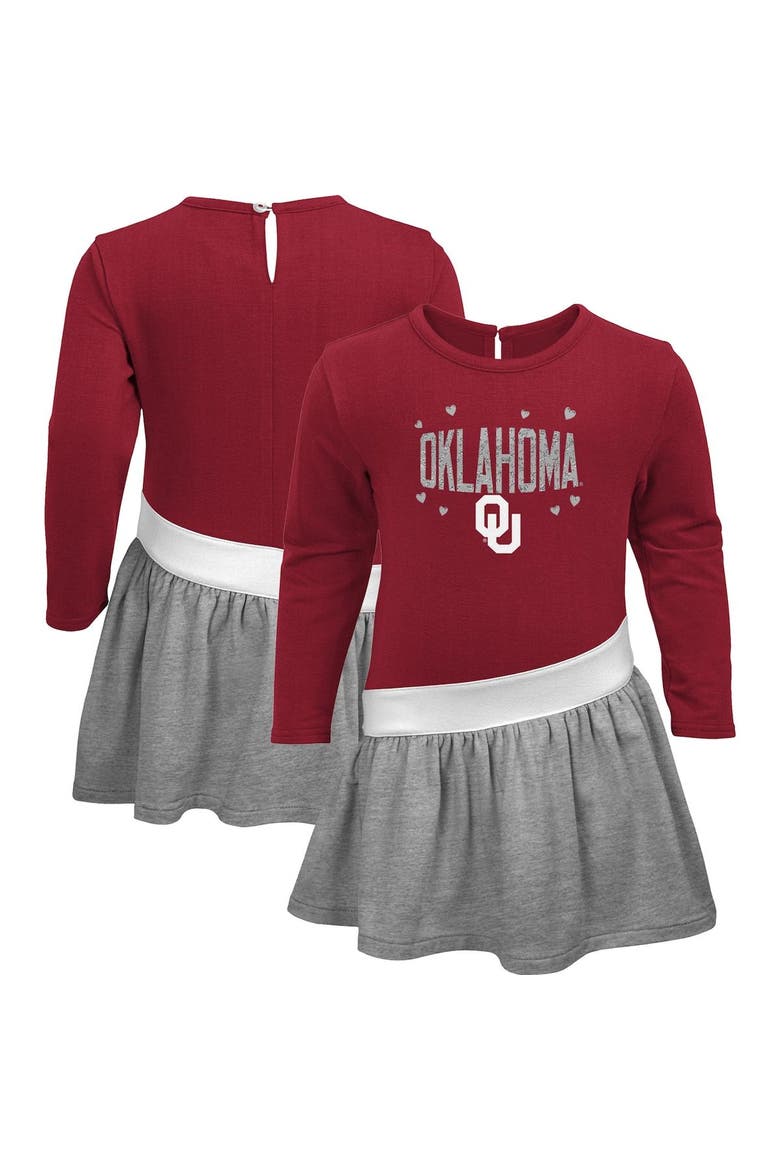 Toddler Crimson Oklahoma Sooners Heart to Heart French Terry Dress, Main, color, Crimson