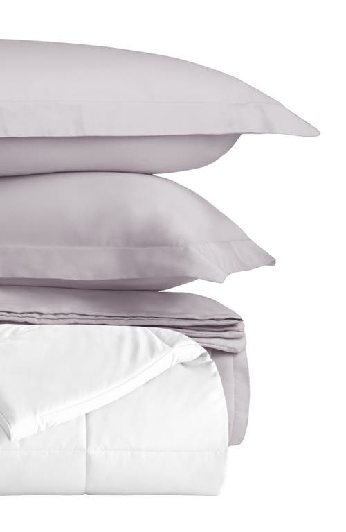 Homespun Vintage Washed Cotton Duvet Cover & Sham Set In Purple