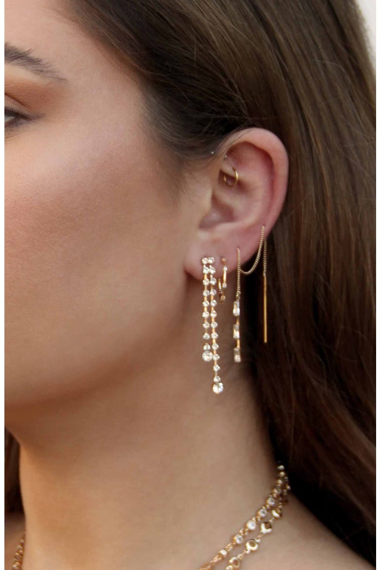Sun Shower Crystal Drop Earrings, Alternate, color, GOLD