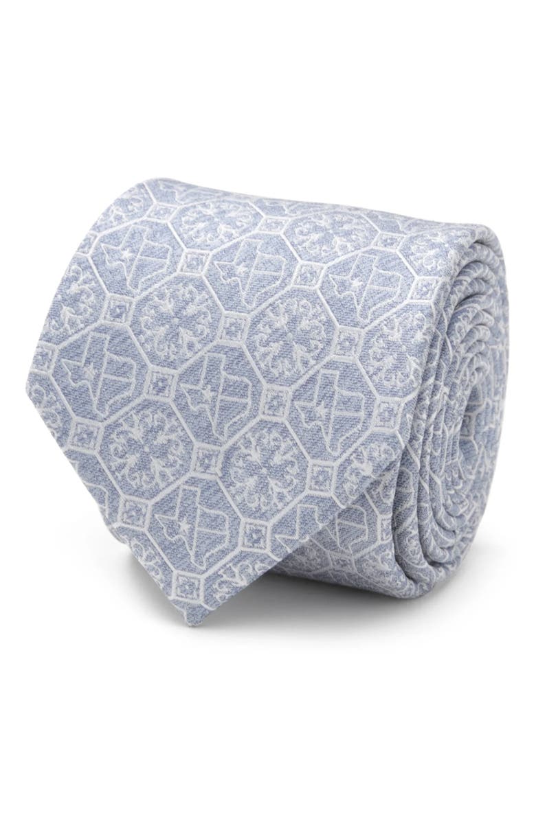 Cufflinks, Inc. Don't Mess with Texas Silk Tie, Lapel Pin & Tie Bar Gift Set, Alternate, color, Silver Multi