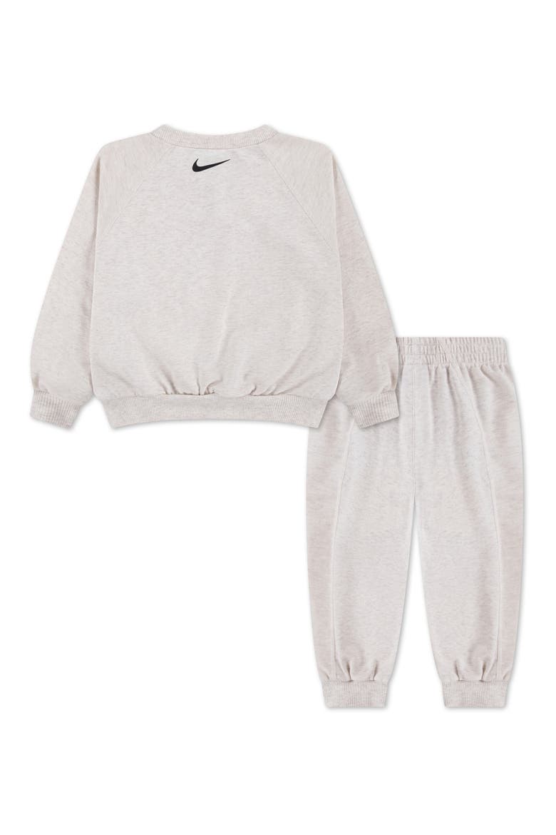 Kids' Graphic French Terry Crewneck Sweatshirt & Joggers Set, Alternate, color, PALE IVORY HEATHER