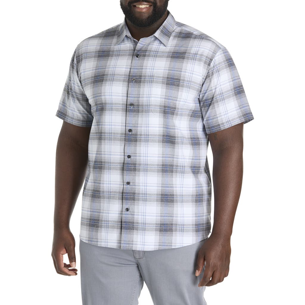 Harbor Bay By Dxl Big & Tall Microfiber Large Plaid Sport Shirt