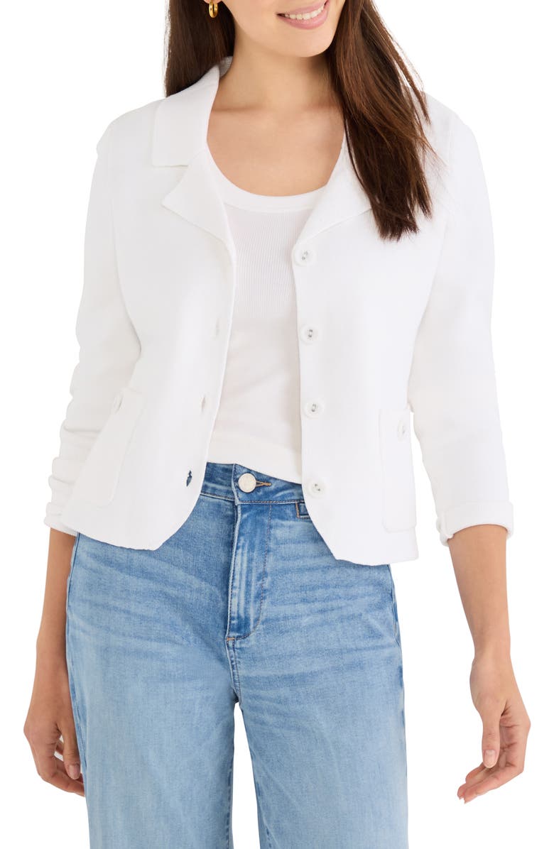 NIC+ZOE Milano Knit Jacket, Main, color, Paper White
