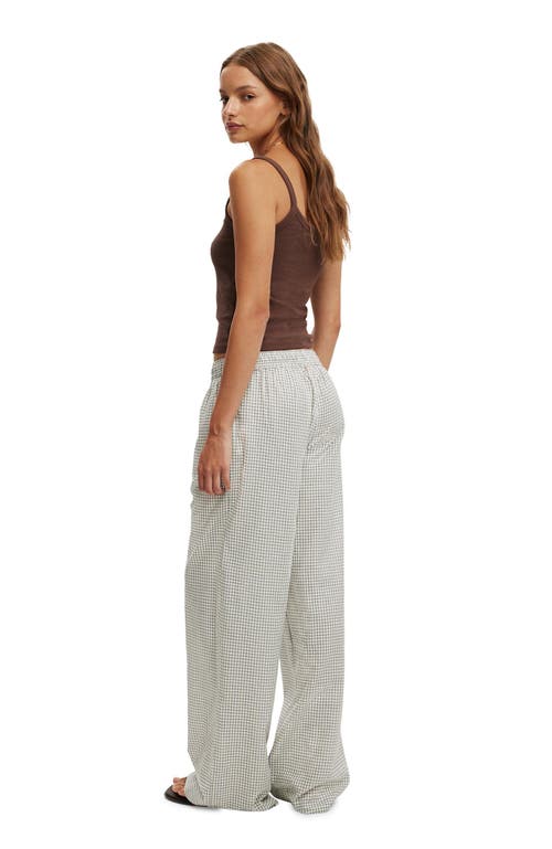 Cotton On Haven Wide Leg Pant In Microcheck Seersucker