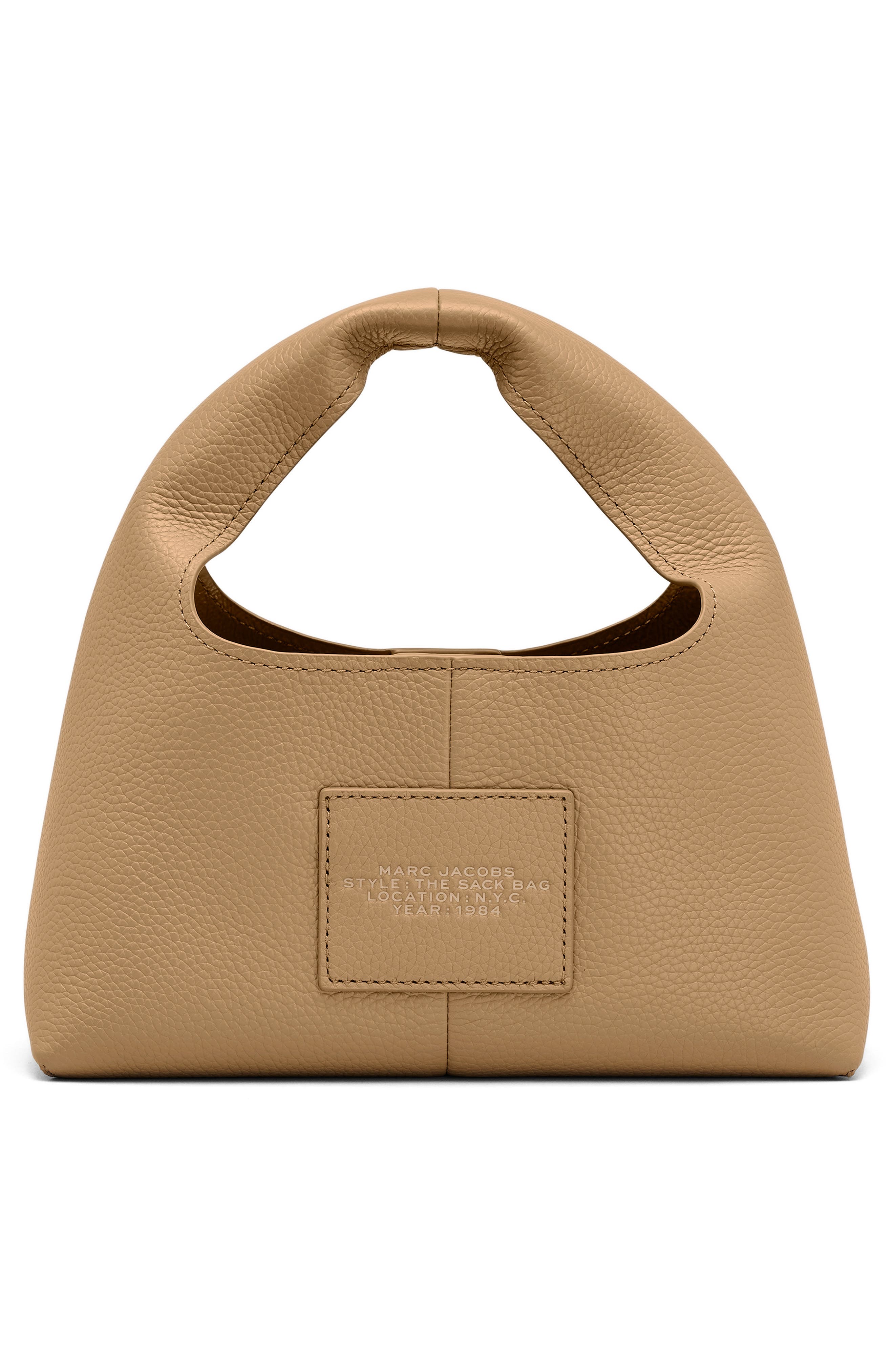 The Mini Leather Sack Bag, Alternate, color, CAMEL