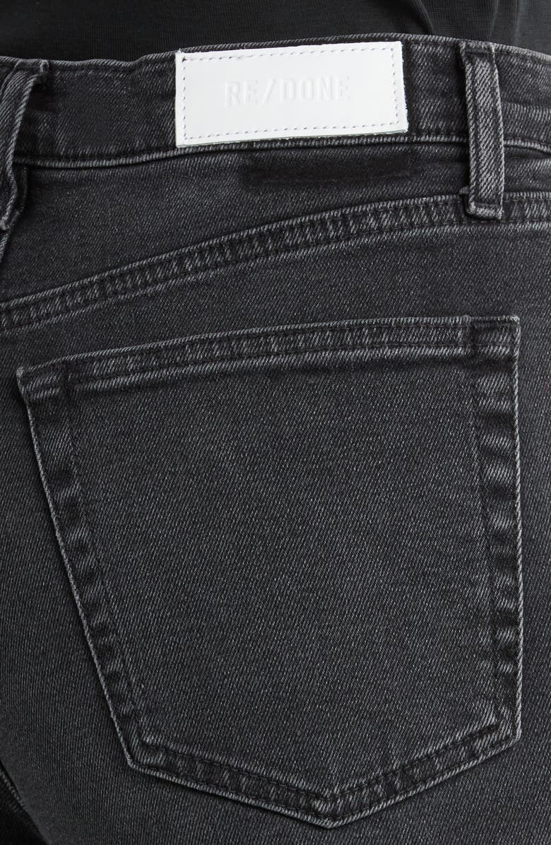 Re/Done High Waist Wide Leg Jeans, Alternate, color, Washed Noir