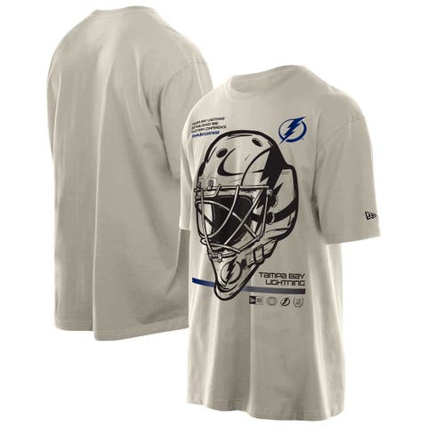 Men's New Era Tan Tampa Bay Lightning Goalie Mask T-Shirt