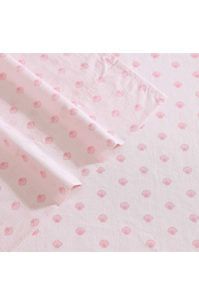 Laura Ashley Scallop Dollop 3-Piece Cotton Sheet Set, Alternate, color, Bright Pink