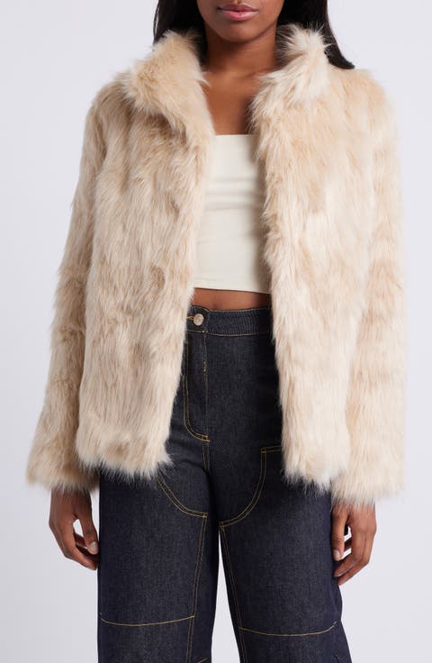 Bada Bing Open Front Faux Fur Coat