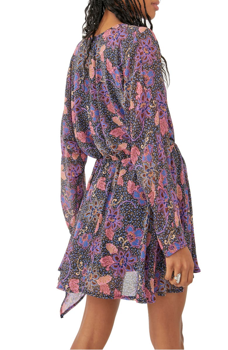 Free People Teegan Floral Long Sleeve Minidress, Alternate, color,