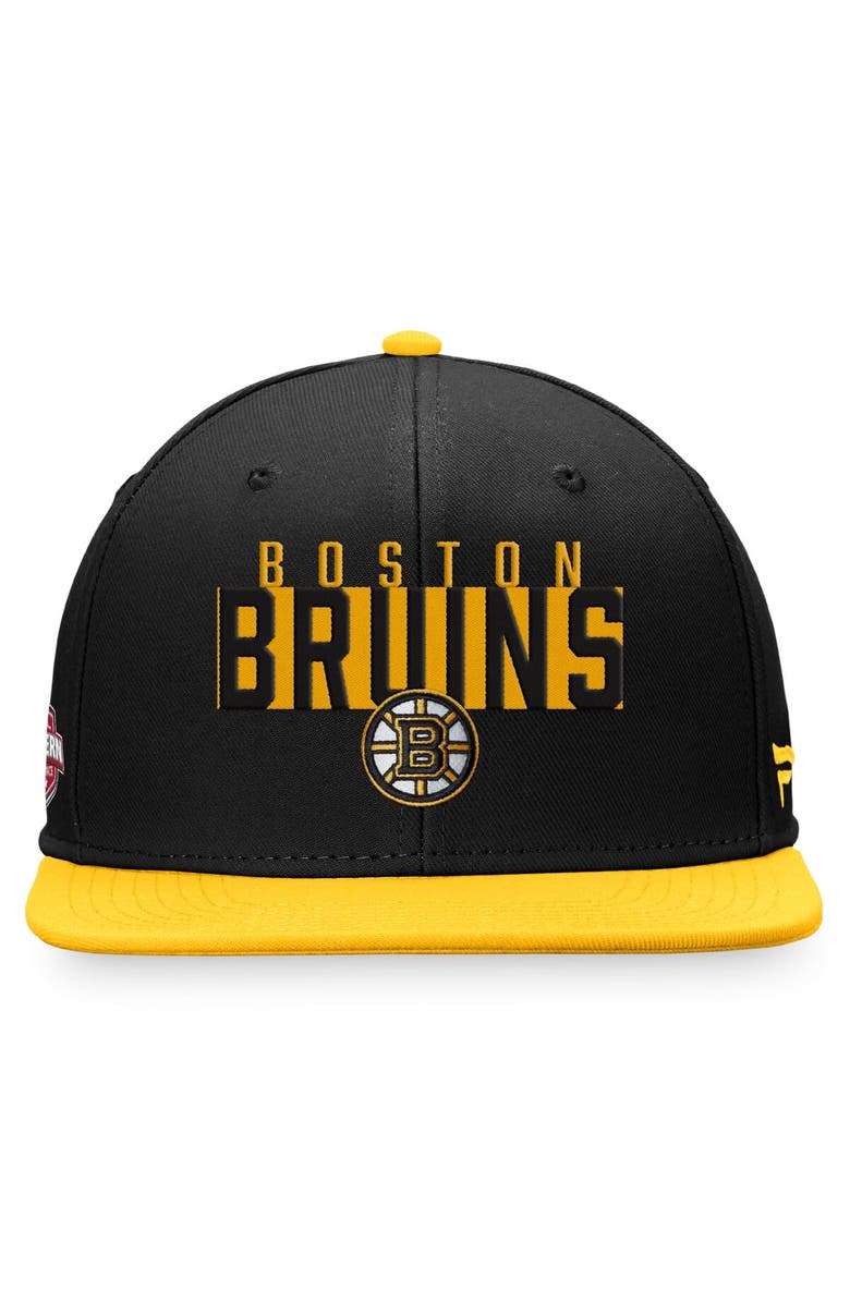 FANATICS Men's Fanatics Branded Black/Gold Boston Bruins Fundamental Colorblocked Snapback Hat, Alternate, color, Black
