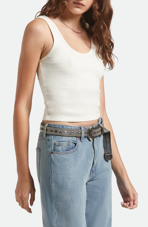 Brixton Pointelle Cotton Tank In Gray