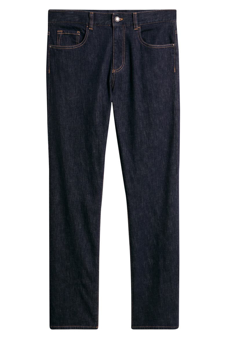 Regular Fit Stretch Cotton & Wool Jeans, Alternate, color, DARK BLUE