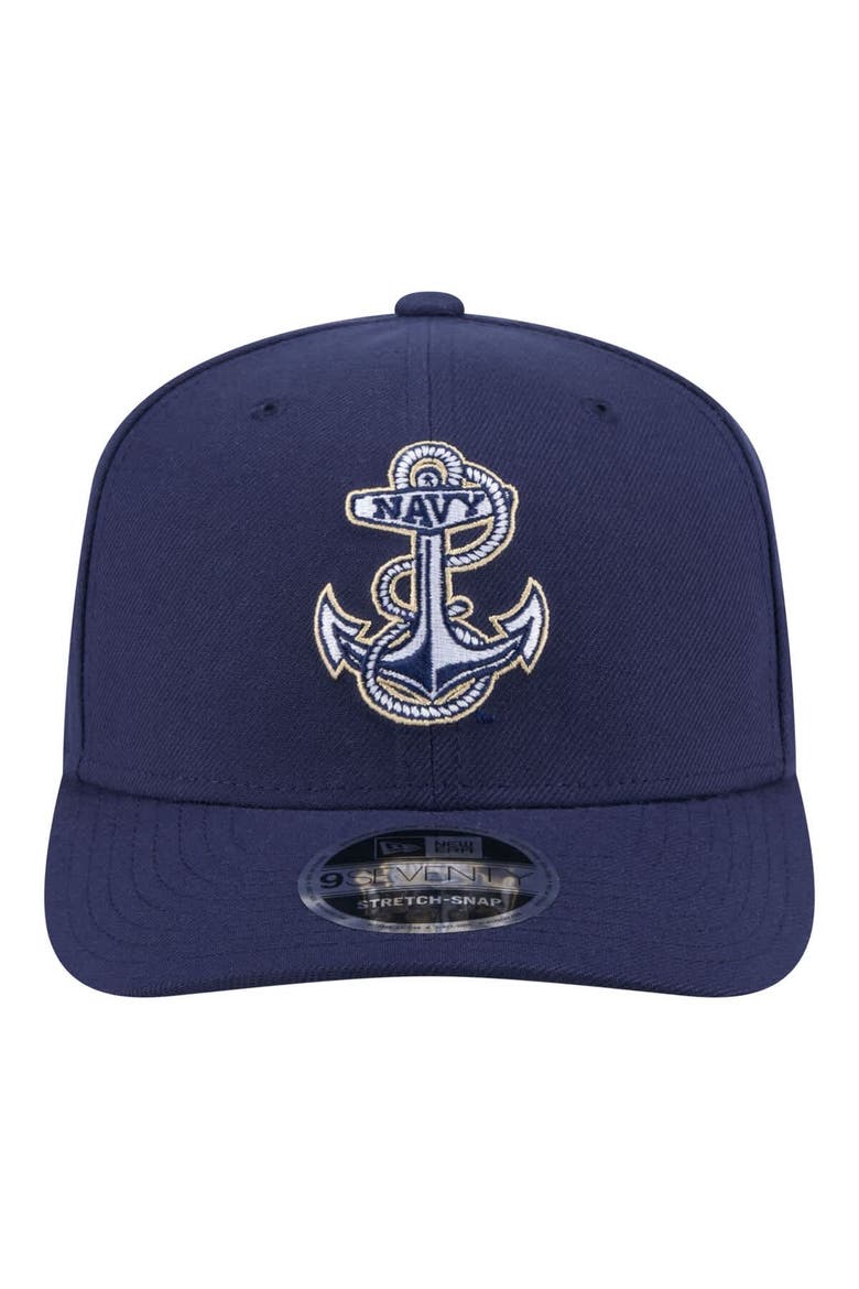 Men's New Era Navy Navy Midshipmen 9SEVENTY Stretch-Snap Adjustable Hat, Alternate, color, Navy