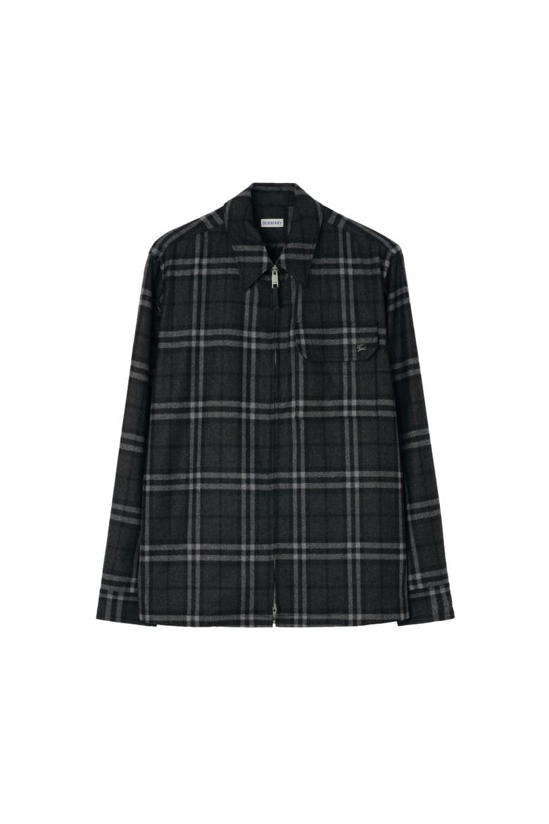 Check Wool Cashmere Overshirt, Alternate, color, Iron grey
