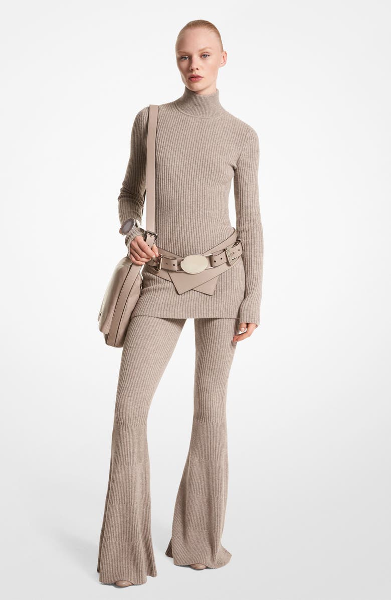 Michael Kors Collection Flare Leg Cashmere Rib Pants, Alternate, color,