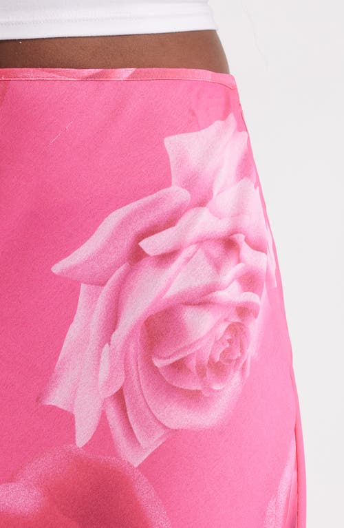 Bella Venice Roxy Rose Print Midi Skirt In Pink