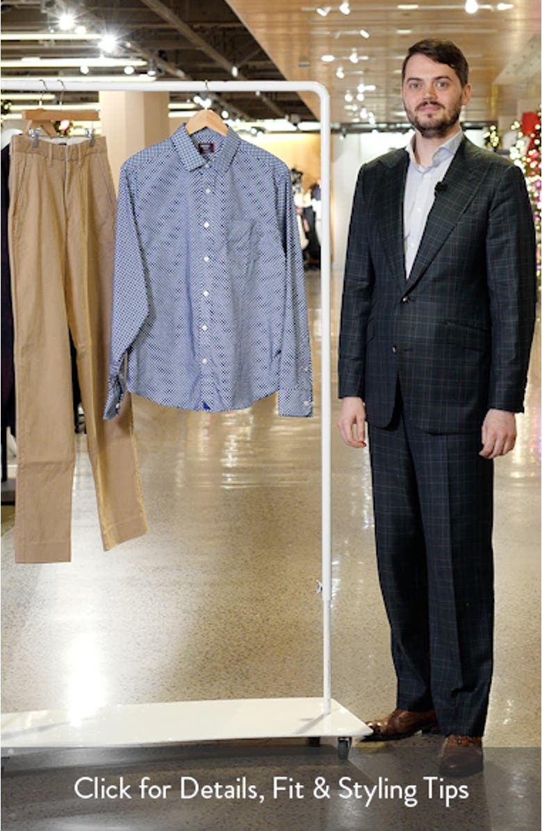 Marshall Geo Print Performance Button-Up Shirt, sales video thumbnail