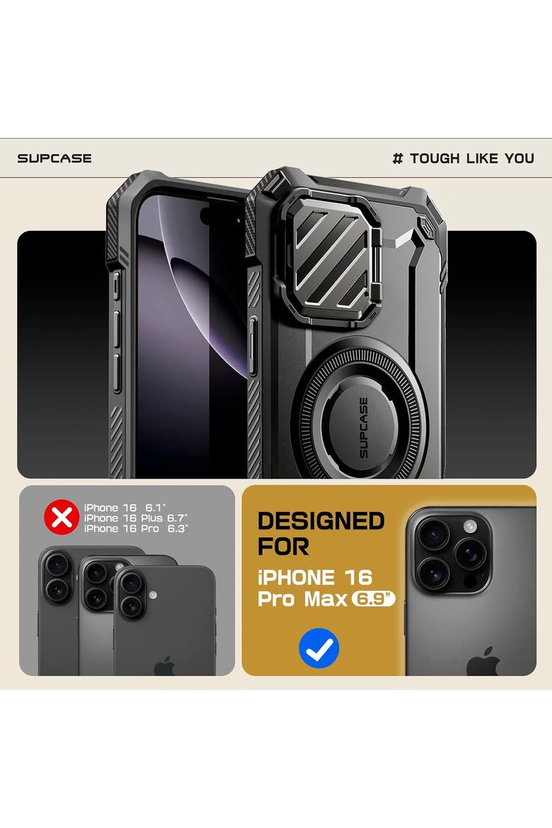 iPhone 16 Pro Max 6.9 inch Unicorn Beetle MAG XT MagSafe Case, Alternate, color, Black