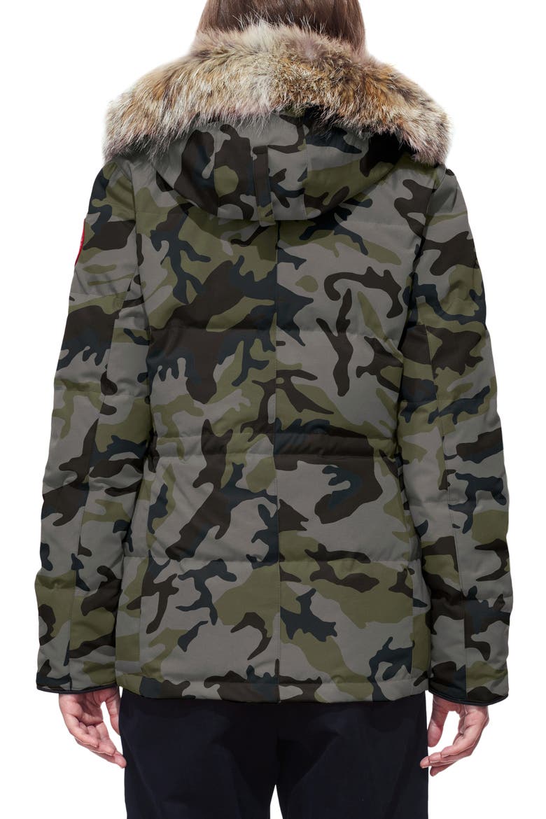 'Chelsea' Slim Fit Down Parka with Genuine Coyote Fur Trim, Alternate, color, CLASSIC CAMO COASTAL GREY