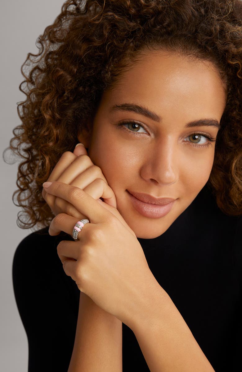 LAGOS Pink Caviar Diamond Ceramic Ring, Alternate, color, Pink