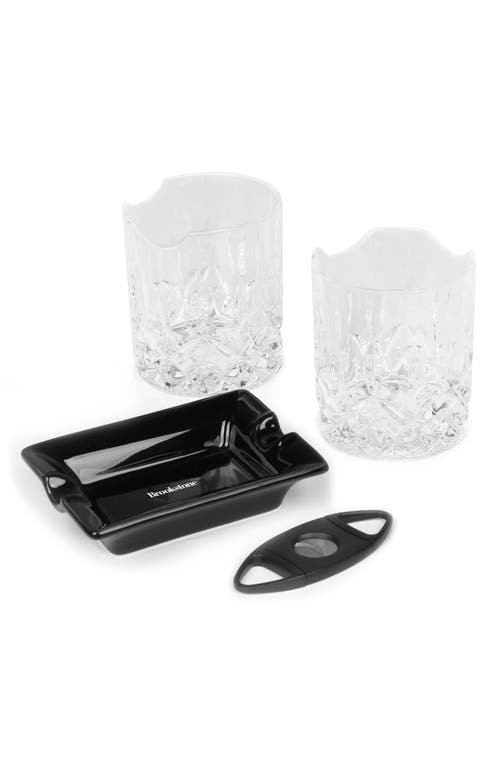 Brookstone Whiskey & Cigar Gift Set In Black