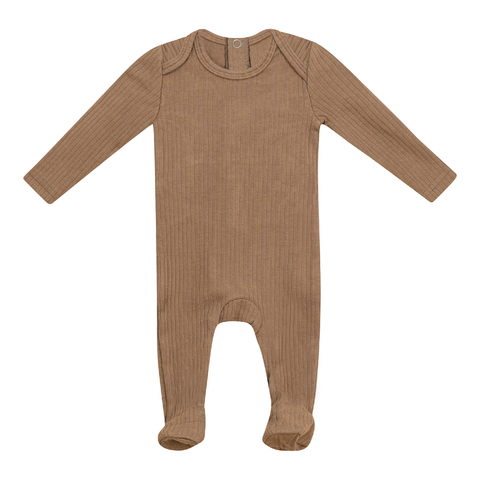 Round Neck Back Snap Ribbed Romper