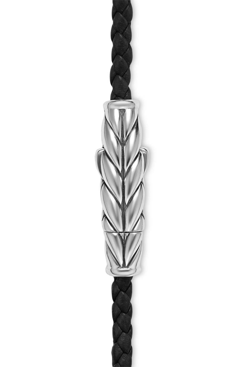 Sterling Silver Leather Bracelet, Alternate, color, SILVER