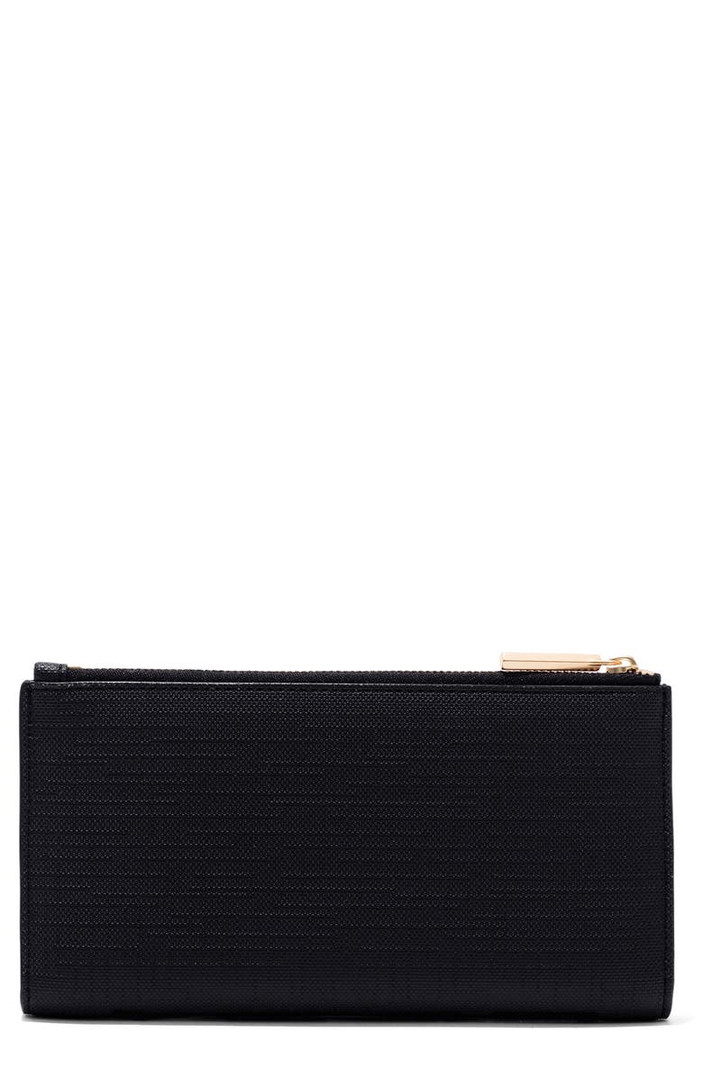 Dagne Dover Signature Slim Coated Canvas Wallet, Main, color,