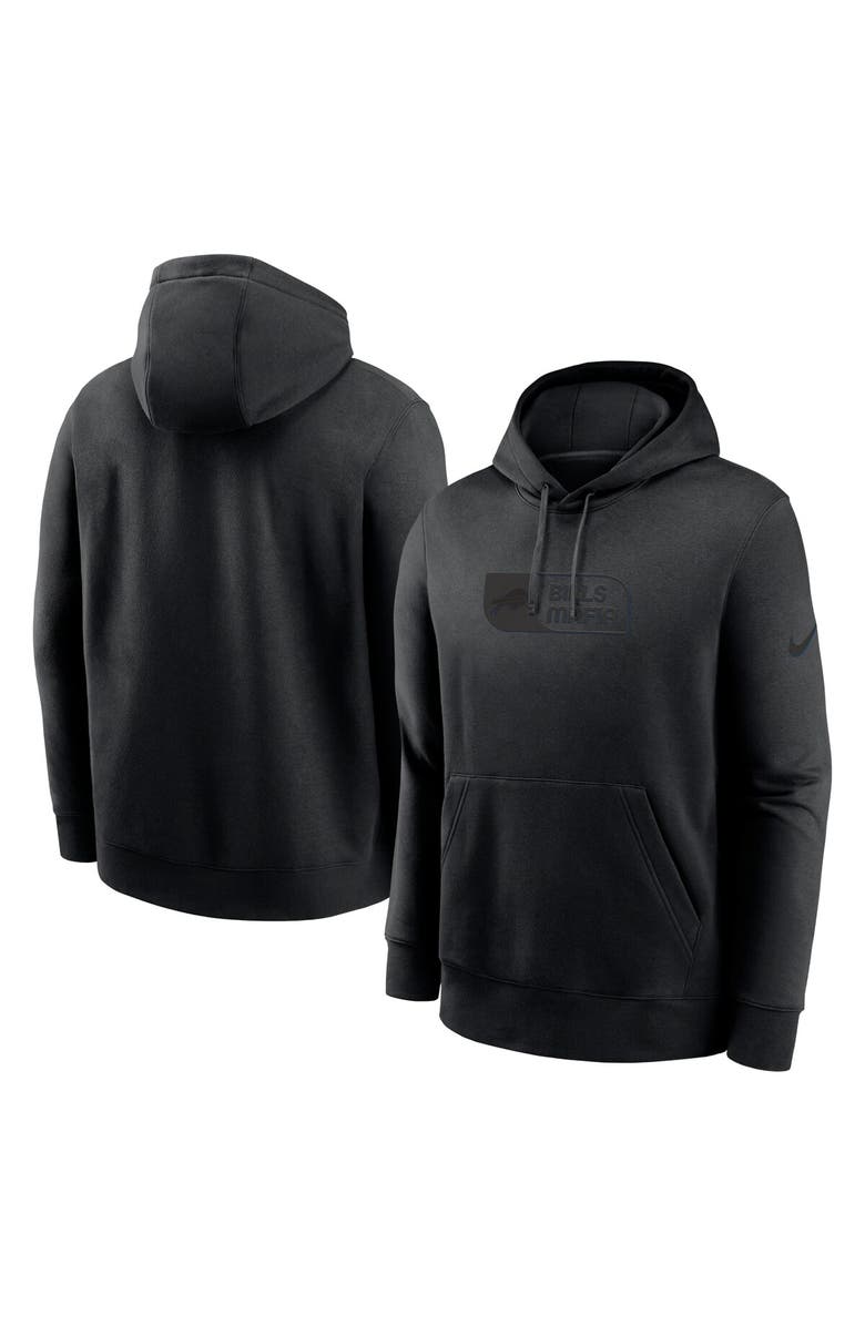 Nike Men's Nike Black Buffalo Bills Edge French Terry Club Pullover Hoodie, Main, color, Black