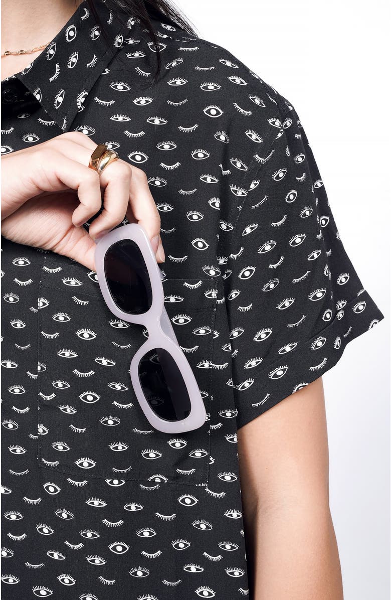 WILDFANG The Empower Shirt Dress, Alternate, color, Wink Black