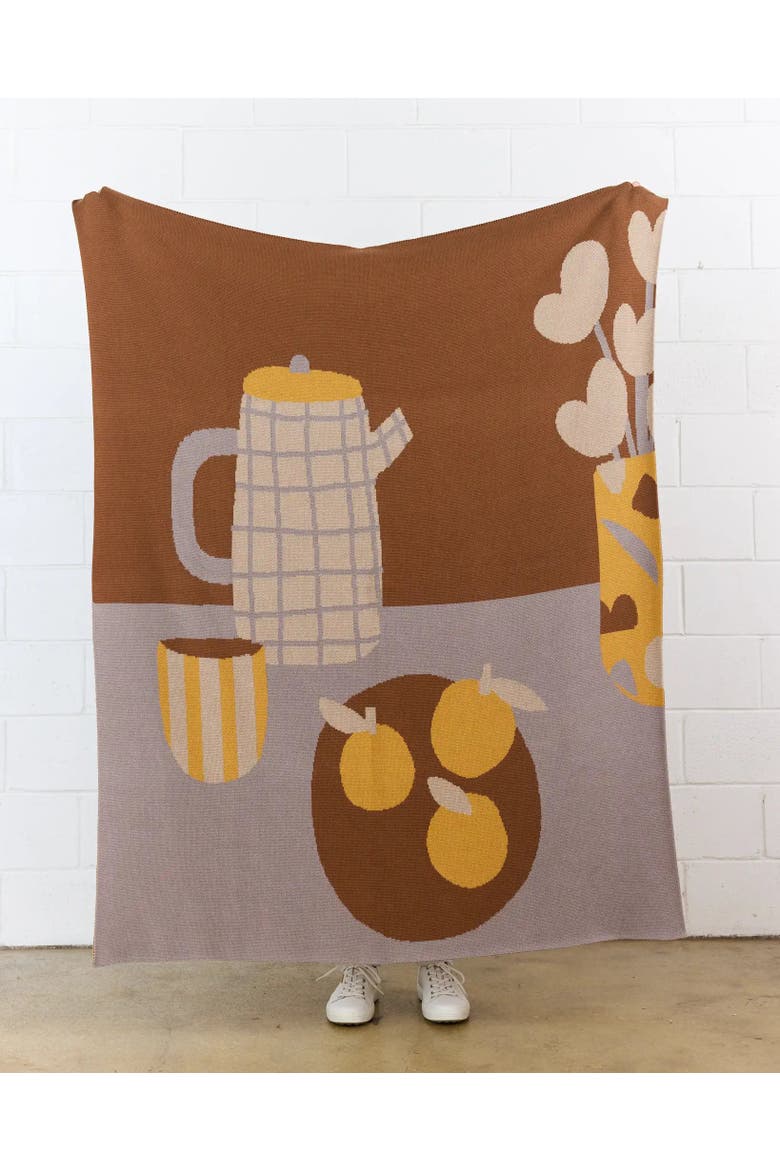 Breakfast Knit Throw Blanket, Alternate, color, Sunday