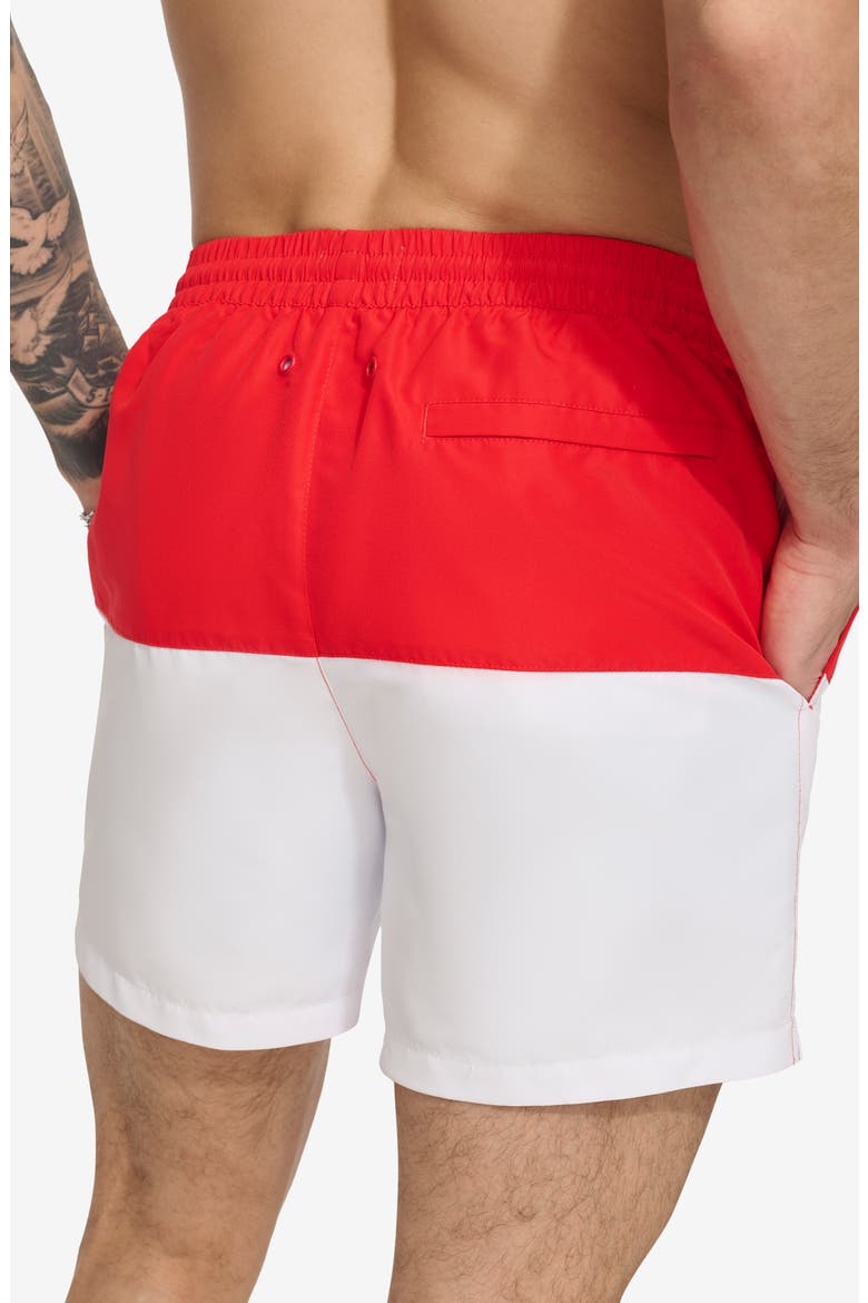 Colorblock Swim Trunks, Alternate, color, RED