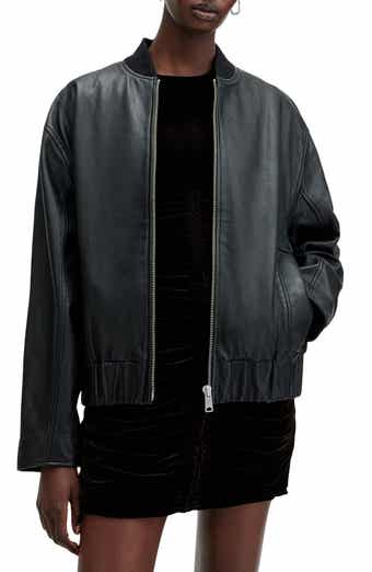 AllSaints Yara Leather Bomber Jacket