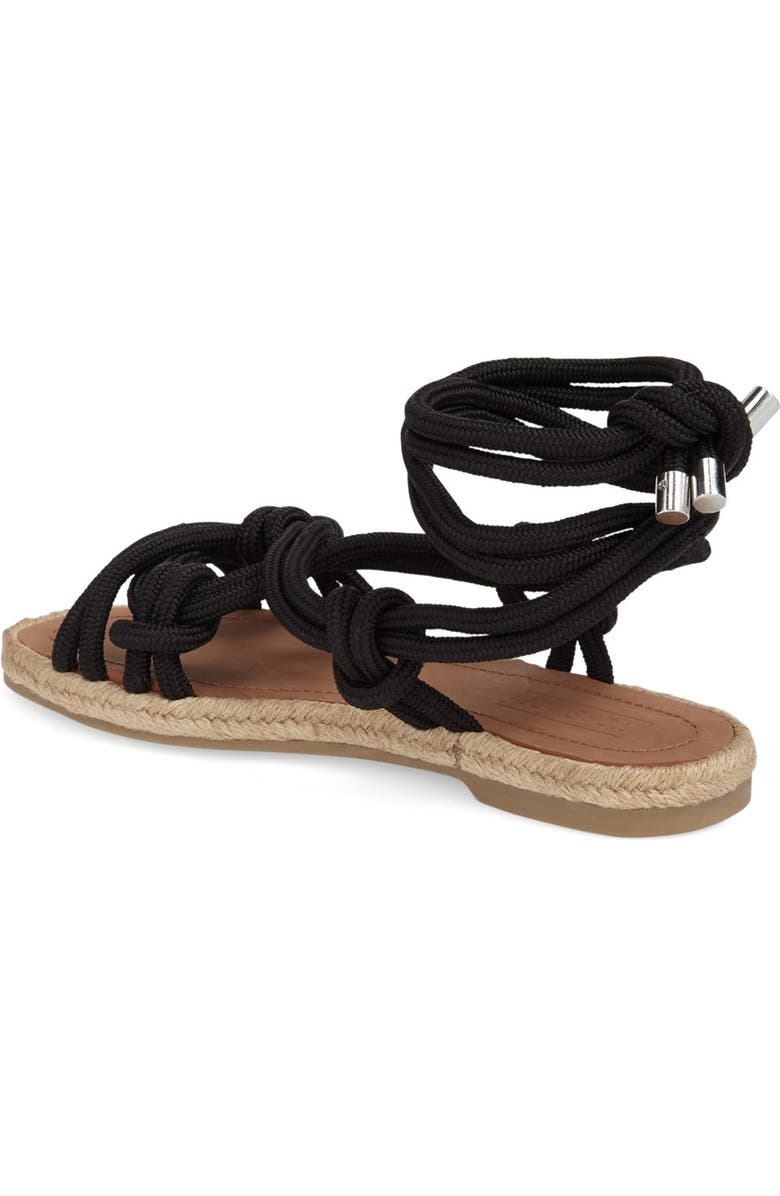 Topshop Knotted Cord Tie Sandal, Alternate, color,