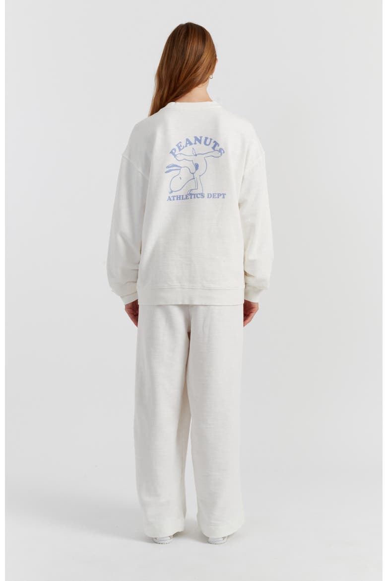 Peanuts Athletics Graphic Cotton Sweatshirt, Alternate, color, Cream