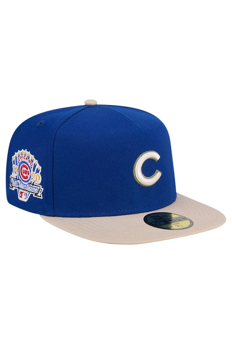 Men's New Era Royal Chicago Cubs Canvas A-Frame 59FIFTY Fitted Hat, Alternate, color, Royal