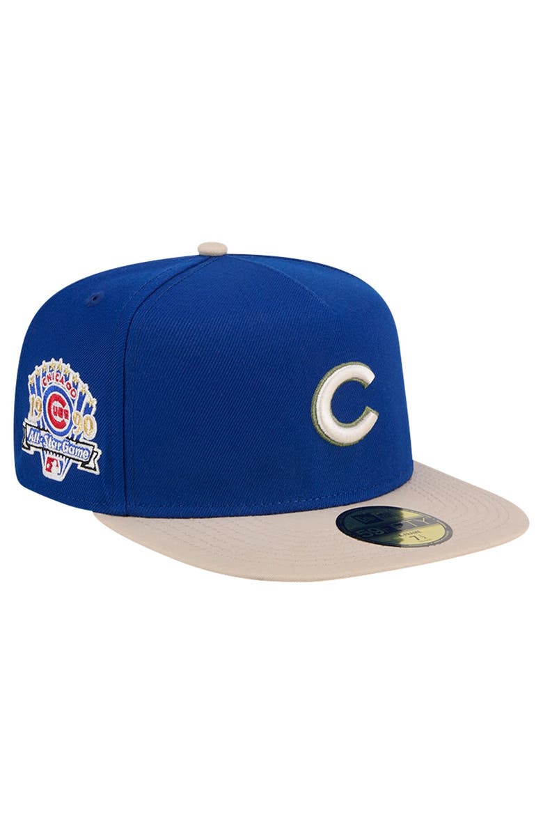 New Era Men's New Era Royal Chicago Cubs Canvas A-Frame 59FIFTY Fitted Hat, Alternate, color, 