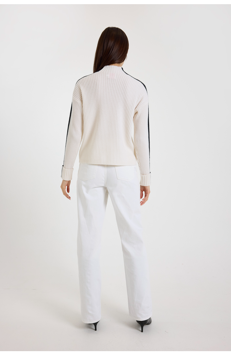 Brodie Pure Cashmere Chamonix Mock Neck 100% Cashmere Sweater, Alternate, color, Organic White