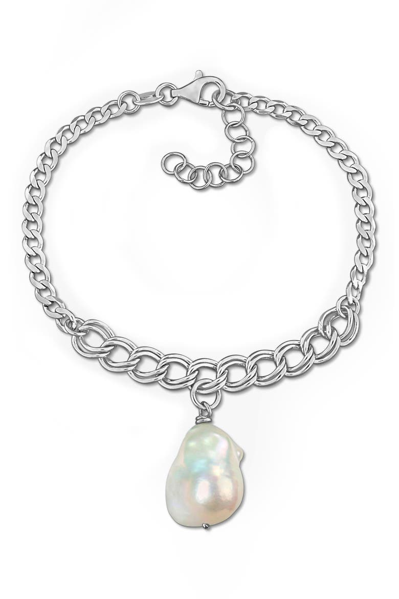 Cultured Pearl Chain Bracelet, Main, color, WHITE