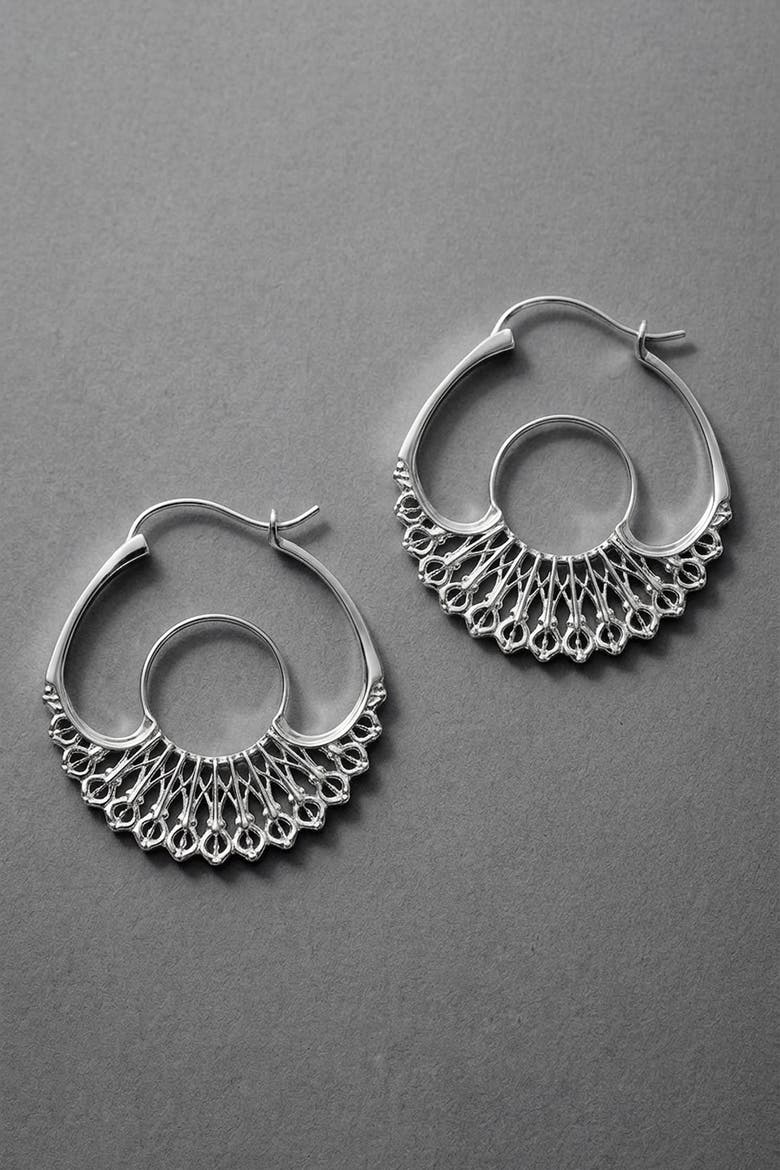Iris Hoops, Alternate, color, Silver